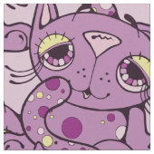 Tissu Conception graphique de Kitty de motif pourpre de (Détail)