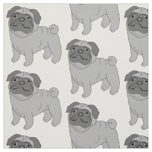 Tissu Conception grise de chien de carlin