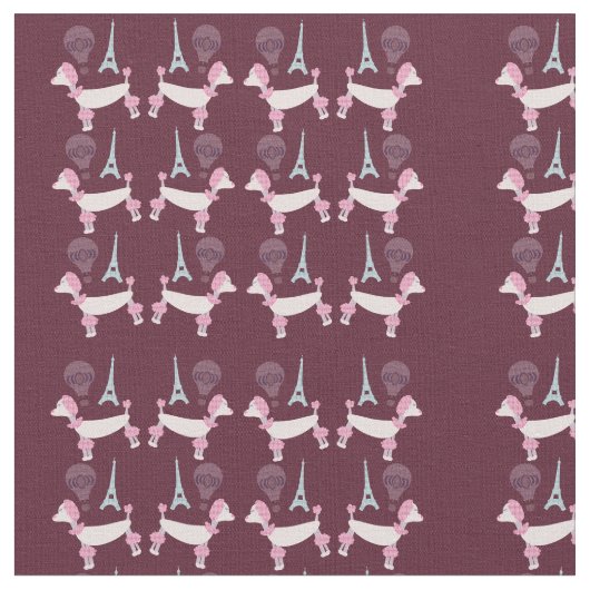 Tissu Conception mignonne de caniche de Paris d'années (Fermer)