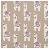 Tissu Conception mignonne de lamas avec l'arrière - plan (Échantillon)