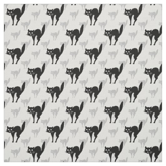Tissu Conception Motif de répétition de chat noir (Échantillon)