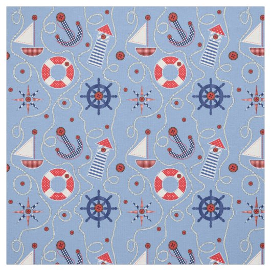 Tissu Conception nautique de patchwork (Échantillon)