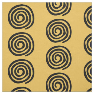 Tissu Conception primitive d'art tribal en spirale de