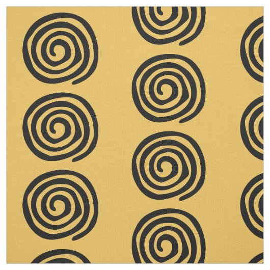 Tissu Conception primitive d'art tribal en spirale de (Échantillon)