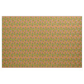 Tissu Conception Tribale Abstraite Verte, Marron, Blanch (Fat Quarter)