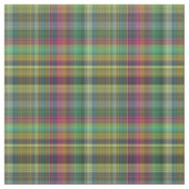 Tissu Conception verte rose jaune de plaid (Échantillon)