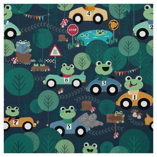 Tissu Conducteurs de voitures de course de grenouille en (Échantillon)