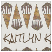 Tissu Cône de crème glacée chocolatée personnalisée (Fermer)