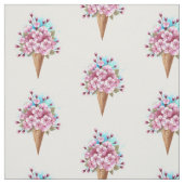 Tissu Cône rose Sakura crème glacée gaufre (Échantillon)