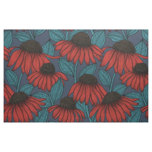 Tissu Confleurs rouges (Fat Quarter)
