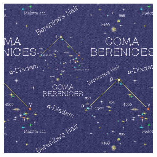 Tissu Constellation Coma Berenices de l'hémisphère Nord (Fermer)