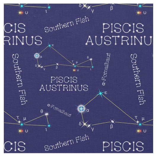 Tissu Constellation de l'hémisphère Sud Piscis Austrinus (Fermer)