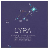 Tissu Constellation Des Étoiles Lyra (Fermer)