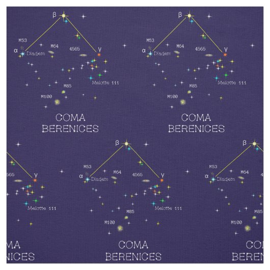 Tissu Constellation D'Étoiles Coma Berenices (Échantillon)