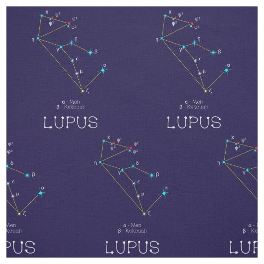 Tissu Constellation D'Étoiles Lupus Ou Wolf (Échantillon)