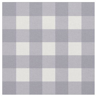Tissu Contrôle gris et blanc lilas de guingan