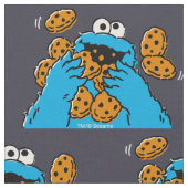 Tissu Cookie Monster mangeant tous les cookies (Fermer)