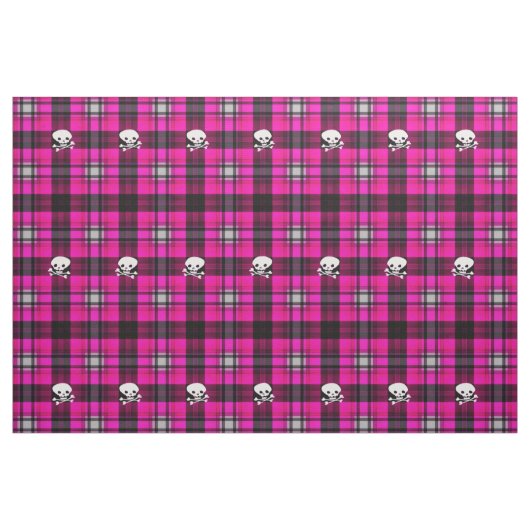 Tissu cool à crâne rose noir blanc (Yard)