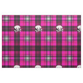 Tissu cool à crâne rose noir blanc (Fat Quarter)