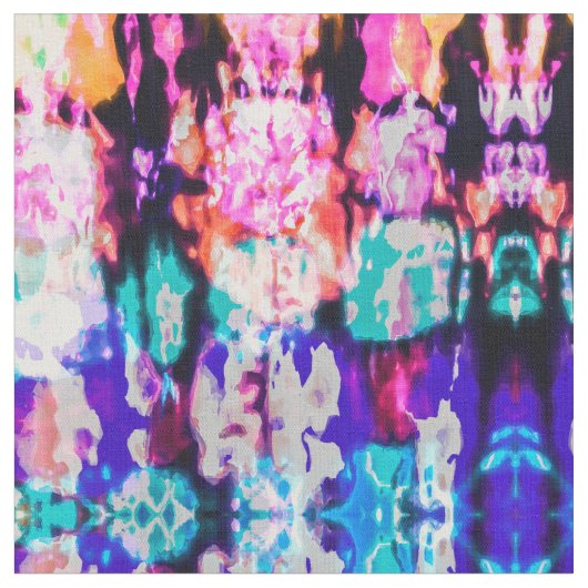 Tissu Cool Abstrait Pink Blue Black Tie Dye Motif (Fermer)