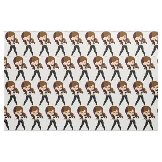 Tissu Cool fille chante Karaoke Thunder_Cove (Fat Quarter)