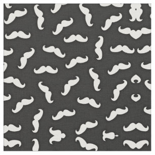 Tissu Cool moderne Noir Blanc Mustache Motif