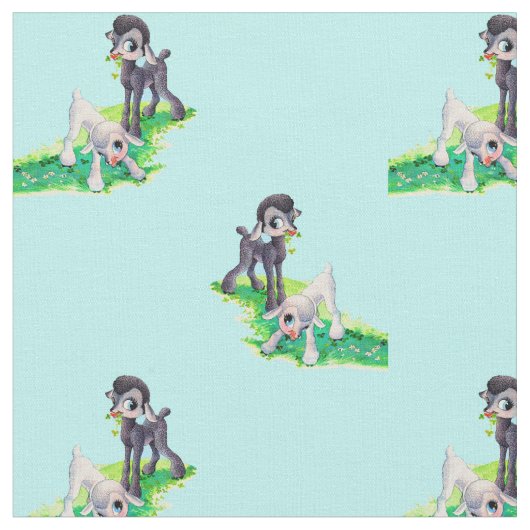 Tissu copie blanche d'agneau d'agneau noir (Fermer)