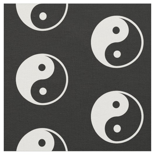 Tissu Copie blanche monochrome de symbole de Yin Yang (Fermer)