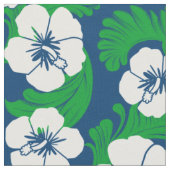 Tissu Copie bleue florale de ketmie hawaïenne tropicale (Fermer)