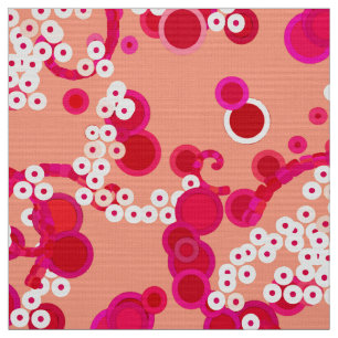 Tissu Copie, corail et fuchsia abstraits modernes de