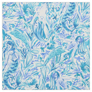 Tissu Copie côtière de sirène d'Aqua de JEU d'OCÉAN