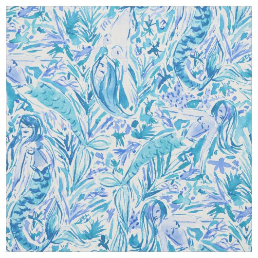 Tissu Copie côtière de sirène d'Aqua de JEU d'OCÉAN (Échantillon)