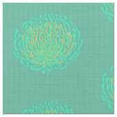 Tissu Copie de fleur de Protea : jaune, turquoise (Fermer)