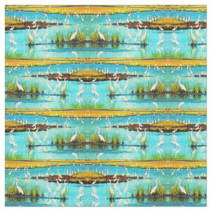 Tissu copie de hérons neigeux