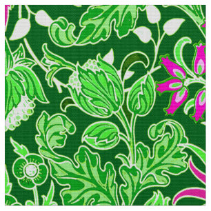 Tissu Copie de jacinthe de William Morris, vert de chaux