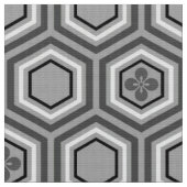 Tissu Copie de kimono, gris hexagonal/gris et blanc (Fermer)