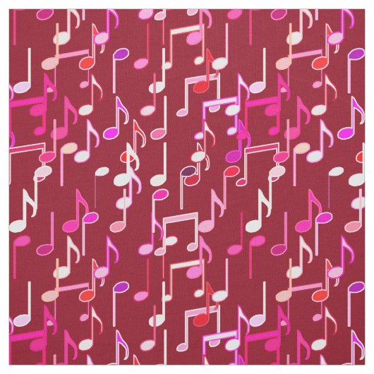 Tissu Copie de notes musicales - Bourgogne, multi (Échantillon)