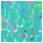 Tissu Copie de notes musicales - turquoise, multi (fermé)