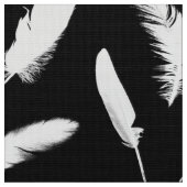 Tissu Copie de plume blanche sur le noir (Fermer)