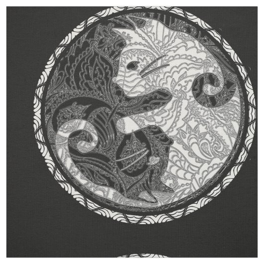 Tissu Copie de Yin Yang Paisley de chat (Échantillon)