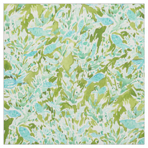 Tissu Copie sous-marine de poissons de vert de chaux