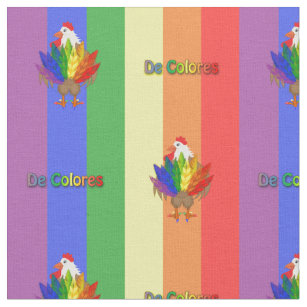 Tissu Coq beau avec De Colores