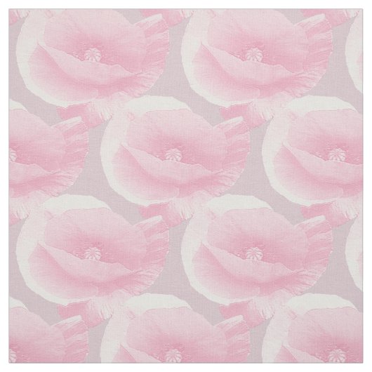 Tissu coquelicots roses. (Échantillon)