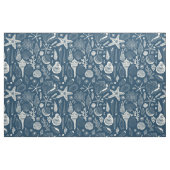 Tissu Coques de mer sur bleu foncé (Yard)