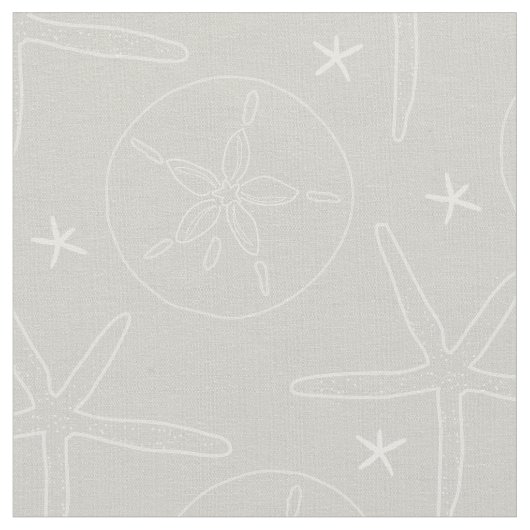 Tissu Coques de plage gris et blanc Starfish, Dollar de (Fermer)