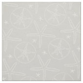 Tissu Coques de plage gris et blanc Starfish, Dollar de (Échantillon)