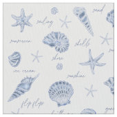 Tissu Coques Starfish Sun Fun Texte bleu ID918 (fermé)