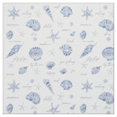 Tissu Coques Starfish Sun Fun Texte bleu ID918 (Échantillon)