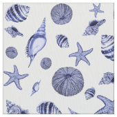 Tissu Coquillages bleus et blancs (fermé)