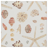 Tissu Coquillages d'aquarelle marine (Détail)